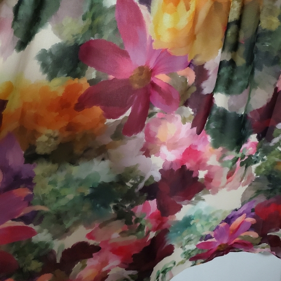 Vince Camuto Floral Water Colored Midi Dress 1X - Picture 4 of 9